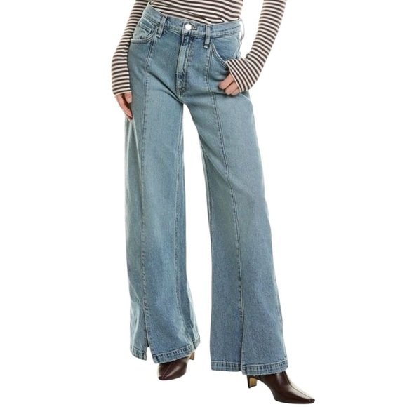 Hudson Jeans James Caribbean Breeze Women’s High Rise Wide Leg Blue Jeans Flare - Picture 2 of 9